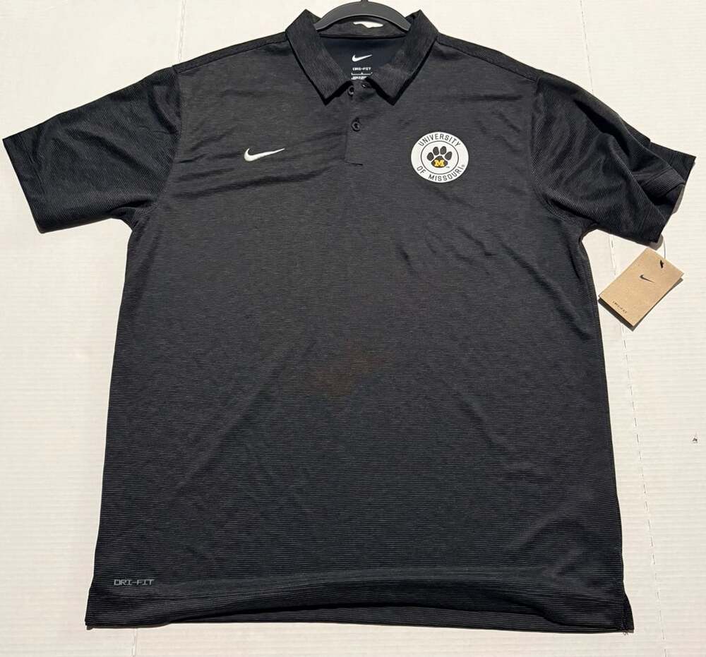 Nike University of Missouri Dri-FIT Polo Size L Black